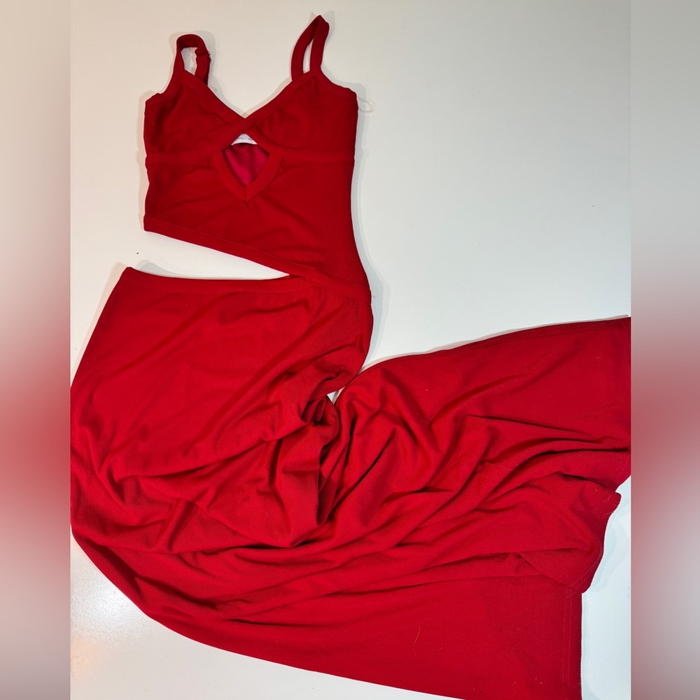 Cut Out Elegant Red Women's Small Maxi dress - Picture 1 of 3